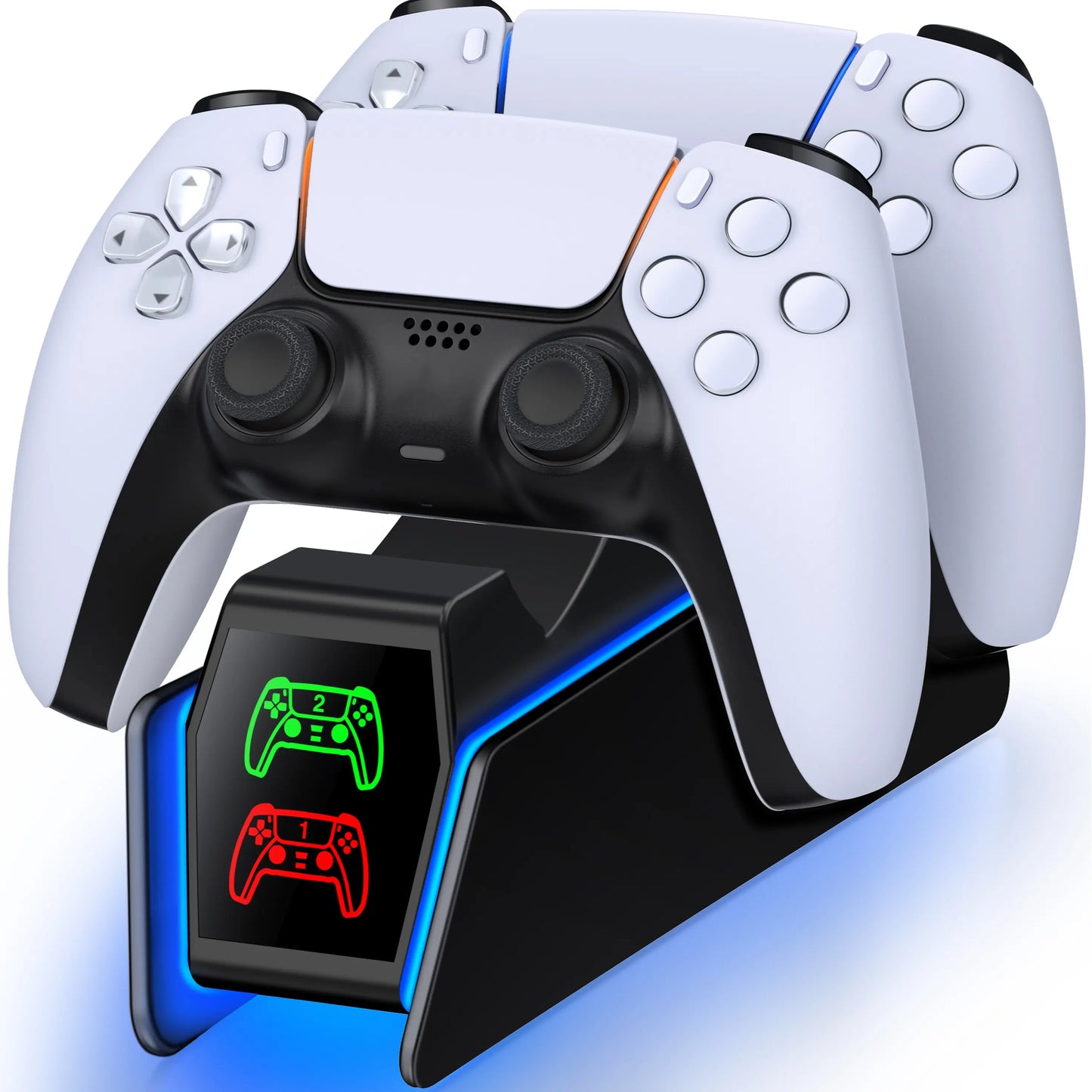 PS5 Dual Controller Charging Station – Fast Charging Dock with RGB Lighting & LED Indicators for PlayStation 5 Controllers