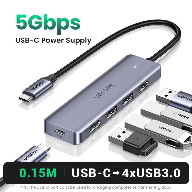 UGREEN 5Gbps USB 3.0 Hub, 4 Ports USB A/USB C Splitter, Ultra-Slim Design, Compatible with PS5, Xbox, Mouse, Tiktokshopbacktoschoolkeyboard, Flash Drive,Dealsforyoudays