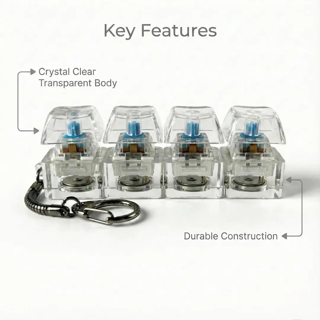 Mechanical Keyboard Clicker Fidget Toy – Portable Keyboard Keychain for Stress Relief & Desk Setups