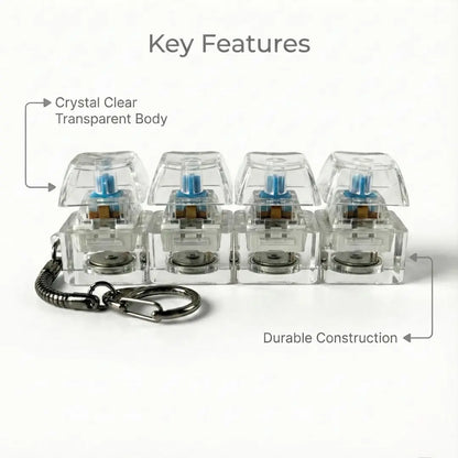 Mechanical Keyboard Clicker Fidget Toy – Portable Keyboard Keychain for Stress Relief & Desk Setups