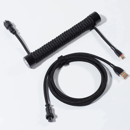 Gravastar Coiled Aviator USB-C Keyboard Cable – Premium Detachable Mechanical Keyboard Cable