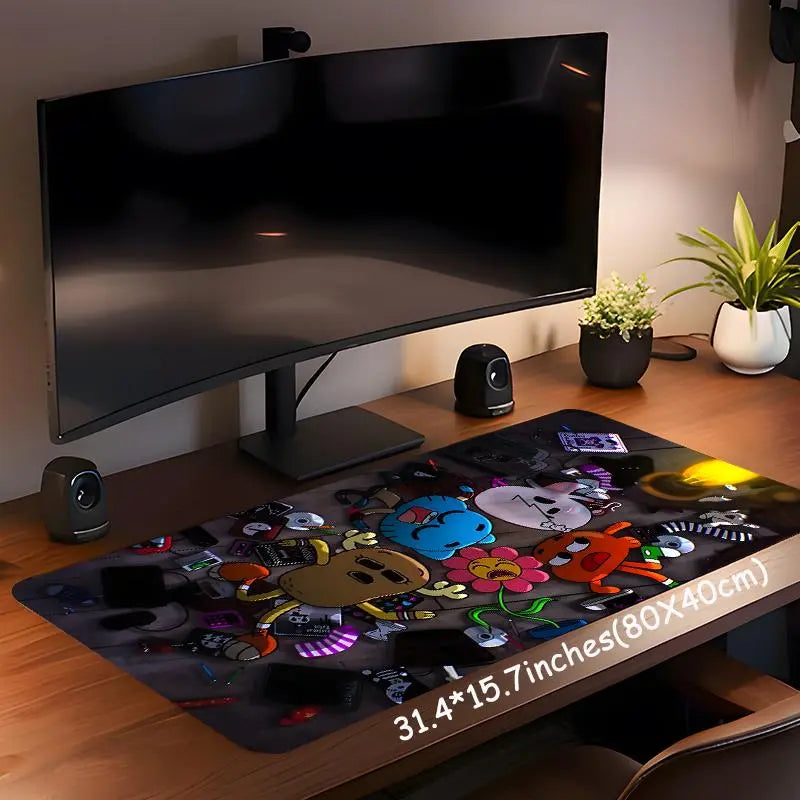 Cartoon Pattern Extended Desk Mat – Premium Non-Slip Gaming Mouse Pad