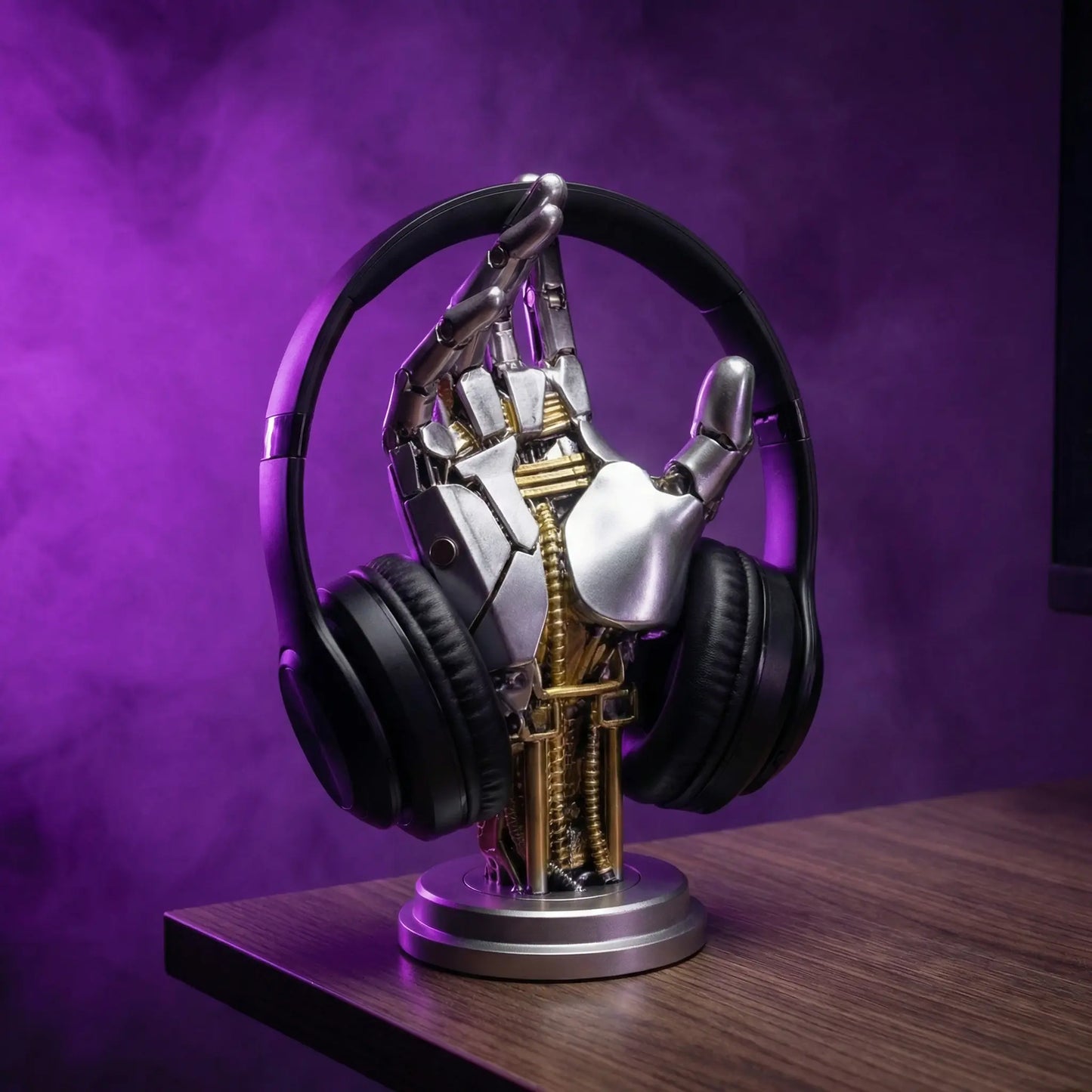 Cyberpunk Mechanical Hand Controller Stand – Gaming Controller, Headphone & Key Holder for Desk Setups