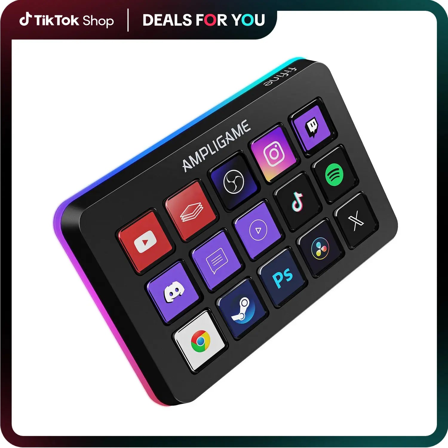 FIFINE Ampligame D6 Stream Controller – 15-Key Programmable Macro Pad