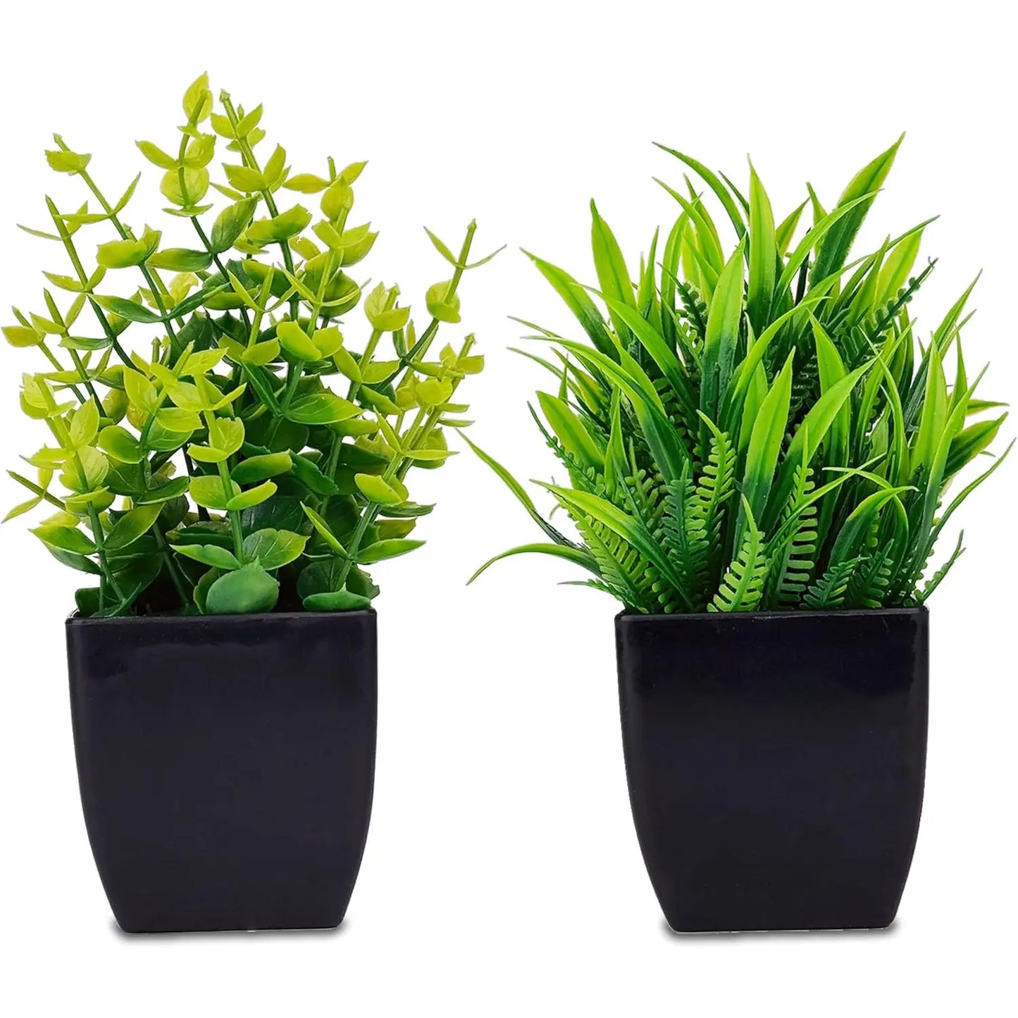 Artificial Potted Plants Set – Realistic Faux Greenery for Desk Setups, Home Offices & Home Décor
