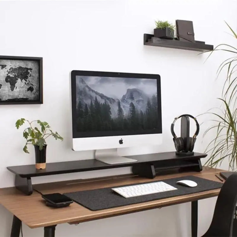 Premium Wooden Dual Monitor Riser – Solid Wood Monitor Stand for Desk Setups, Home Offices & Gaming Stations