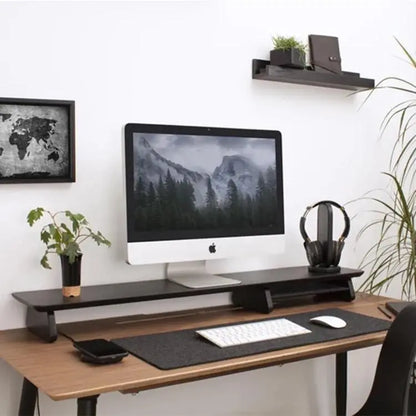 Premium Wooden Dual Monitor Riser – Solid Wood Monitor Stand for Desk Setups, Home Offices & Gaming Stations
