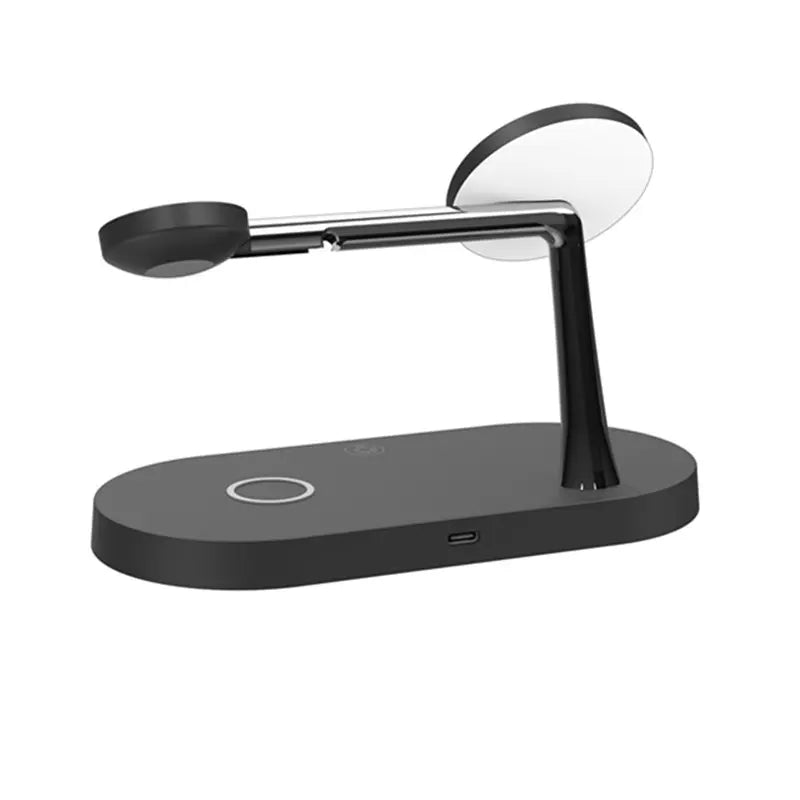 Magnetic Wireless Charging Stand with Night Light – 15W Fast Charging Zinc Alloy Phone Stand with USB-C
