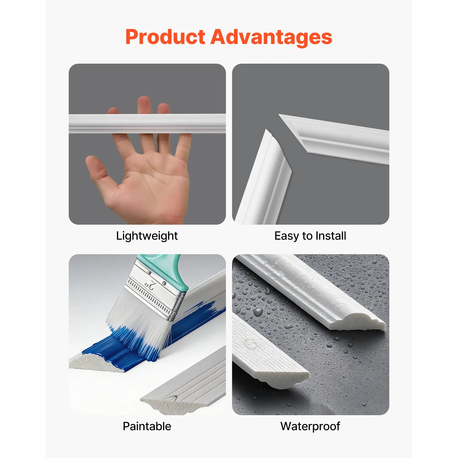 Modern Wall Moulding Kit – Paintable Wainscoting Panels for Living Rooms, Bedrooms & Home Décor