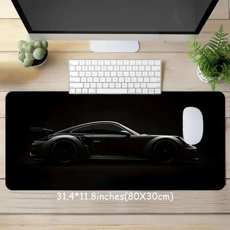 Luxury Sports Car Extended Desk Mat – Non-Slip Gaming Mouse Pad