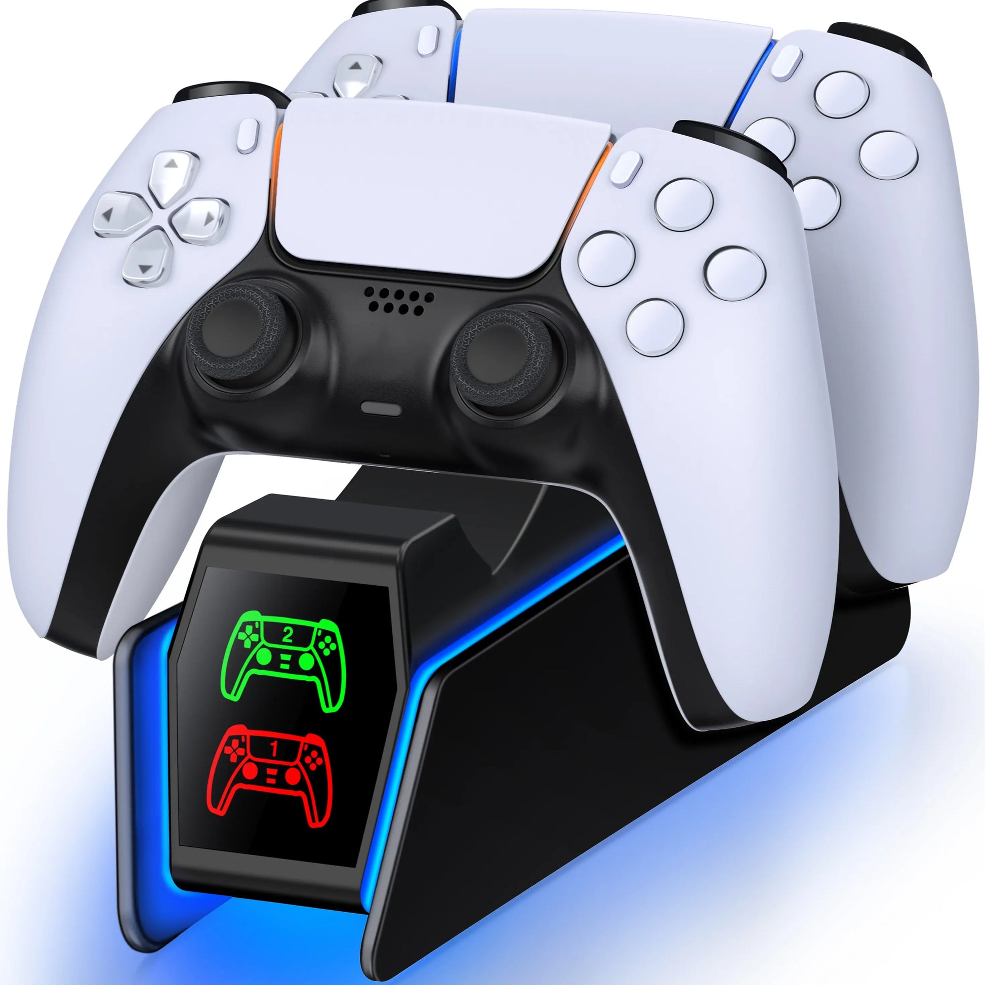PS5 Dual Controller Charging Station – Fast Charging Dock with RGB Lighting & LED Indicators for PlayStation 5 Controllers