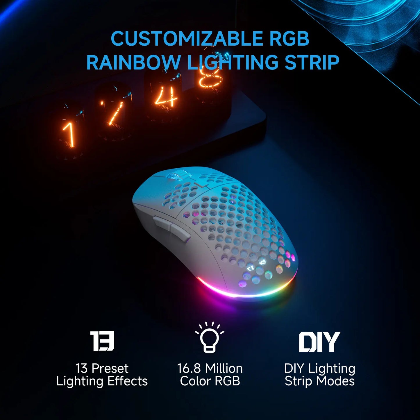 Kemove Falcon M1 Wireless Gaming Mouse – 24,000 DPI RGB Performance Mouse