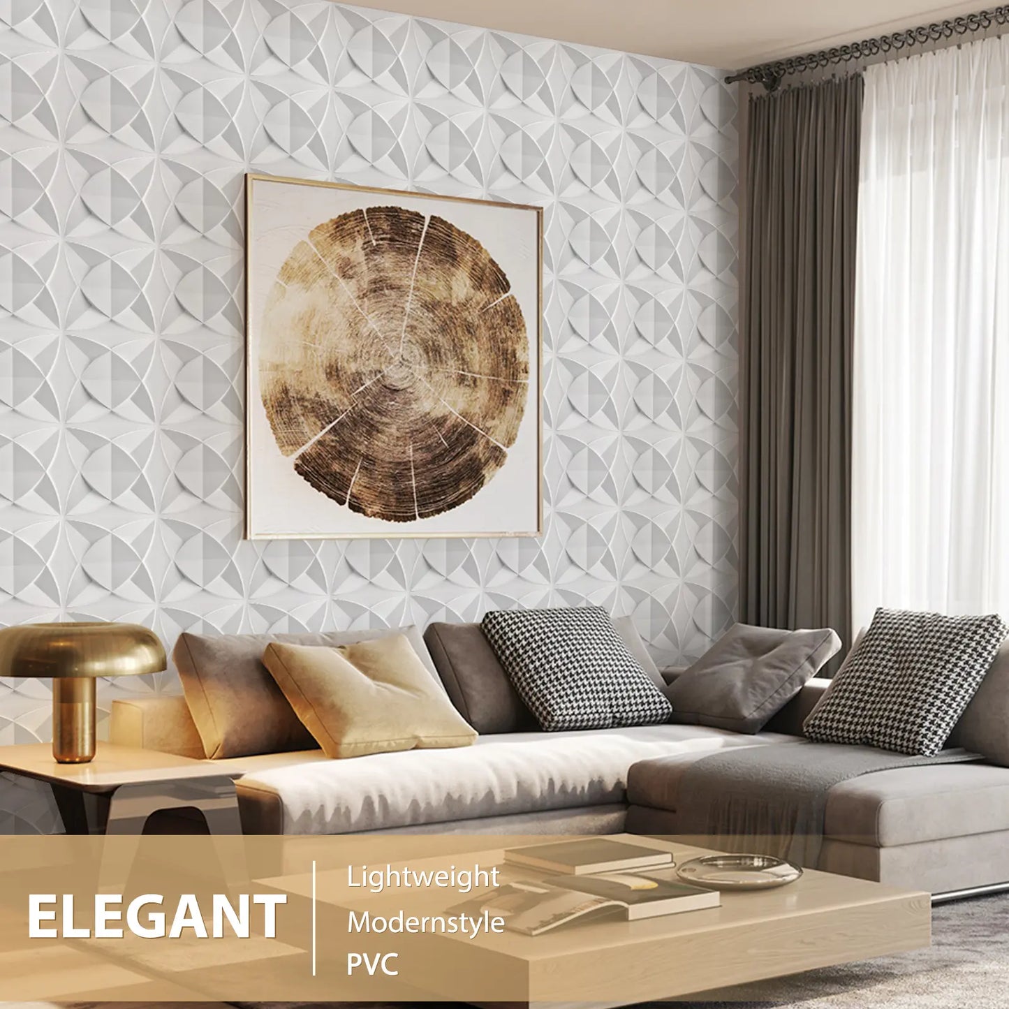 3D Diamond Wall Panels – Waterproof Geometric PVC Wall Tiles for Modern Home Décor