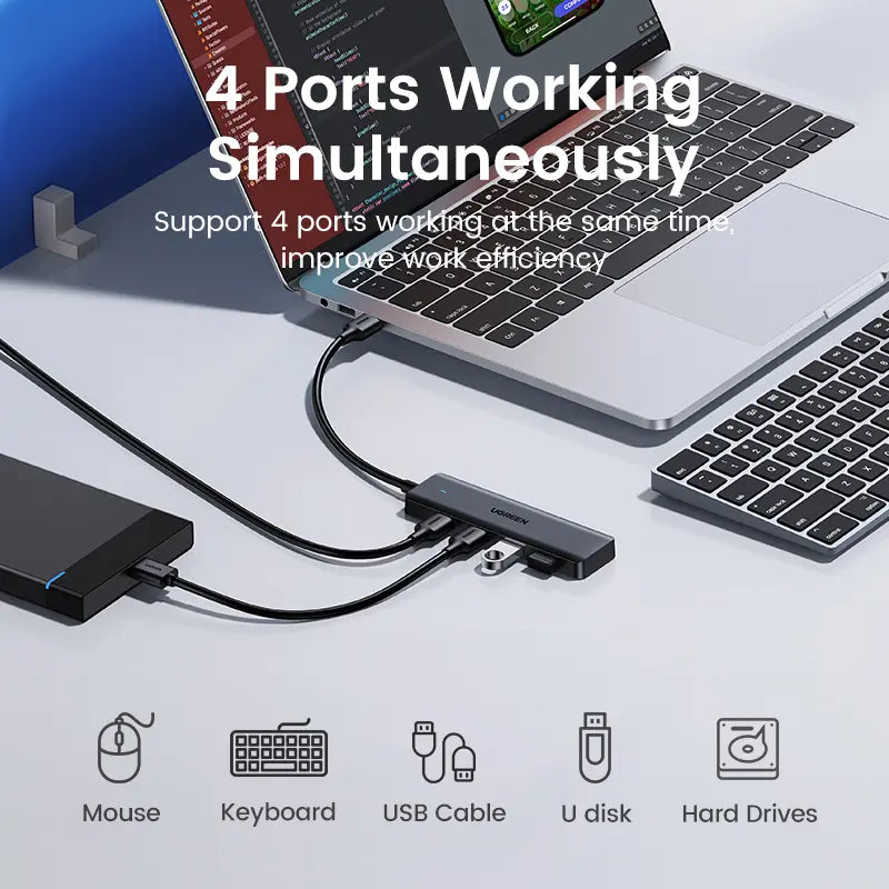 UGREEN 5Gbps USB 3.0 Hub, 4 Ports USB A/USB C Splitter, Ultra-Slim Design, Compatible with PS5, Xbox, Mouse, Tiktokshopbacktoschoolkeyboard, Flash Drive,Dealsforyoudays