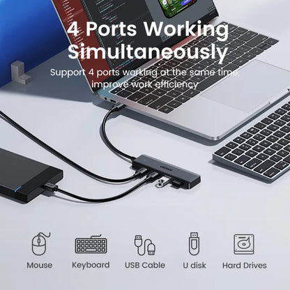 UGREEN 5Gbps USB 3.0 Hub, 4 Ports USB A/USB C Splitter, Ultra-Slim Design, Compatible with PS5, Xbox, Mouse, Tiktokshopbacktoschoolkeyboard, Flash Drive,Dealsforyoudays