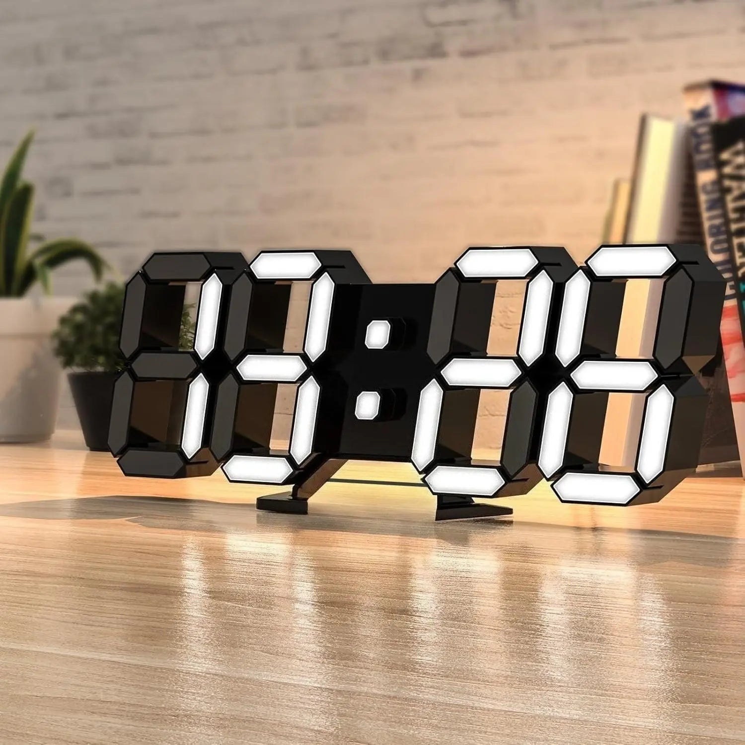 3D LED Digital Wall Clock – Adjustable Brightness Desk & Wall Clock with Date, Temperature & Alarm
