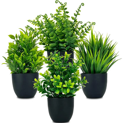 Artificial Potted Plants Set – Realistic Faux Greenery for Desk Setups, Home Offices & Home Décor