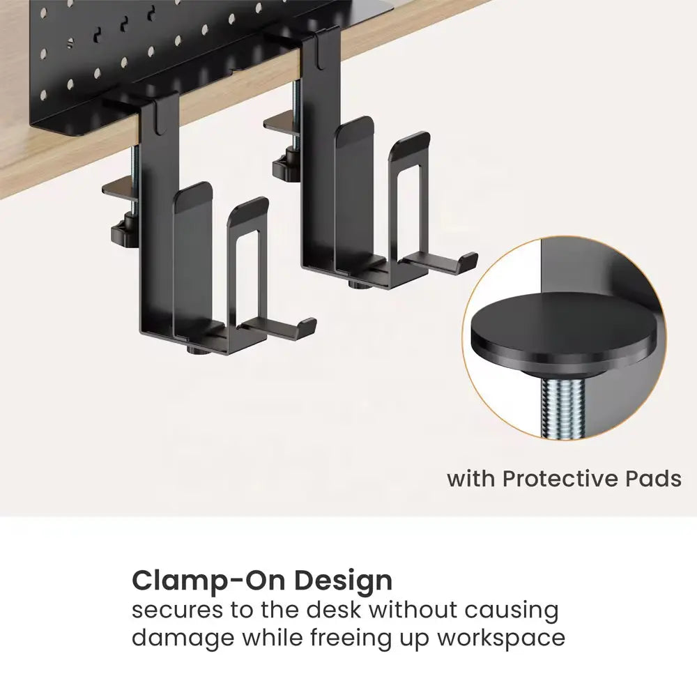 Clamp-On Desk Organiser with Headphone Holder & Pegboard – Space-Saving Storage for Desk Setups & Home Offices