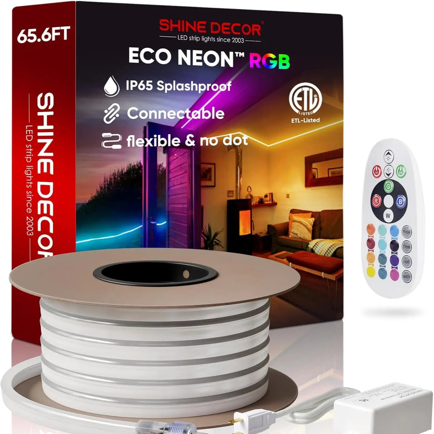 Waterproof RGB Neon LED Strip Light – Flexible Colour-Changing Rope Light with Remote Control for Indoor & Outdoor Use