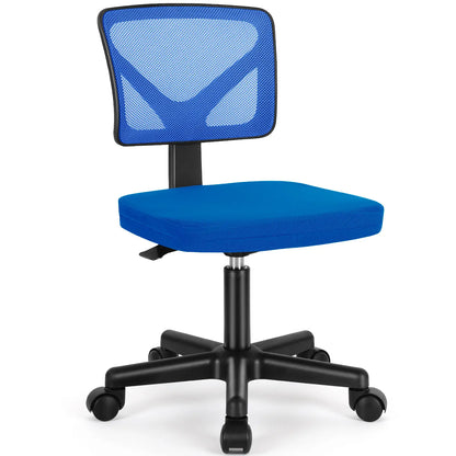 Ergonomic Armless Office Chair – Adjustable Mesh Desk Chair with Wheels for Home Offices & Workspaces