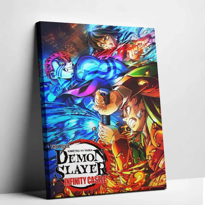 Demon Slayer Framed Canvas Wall Art, Premium Anime Print, UV-Protected Waterproof Canvas, Fade-Resistant Home & Gaming Room Decor