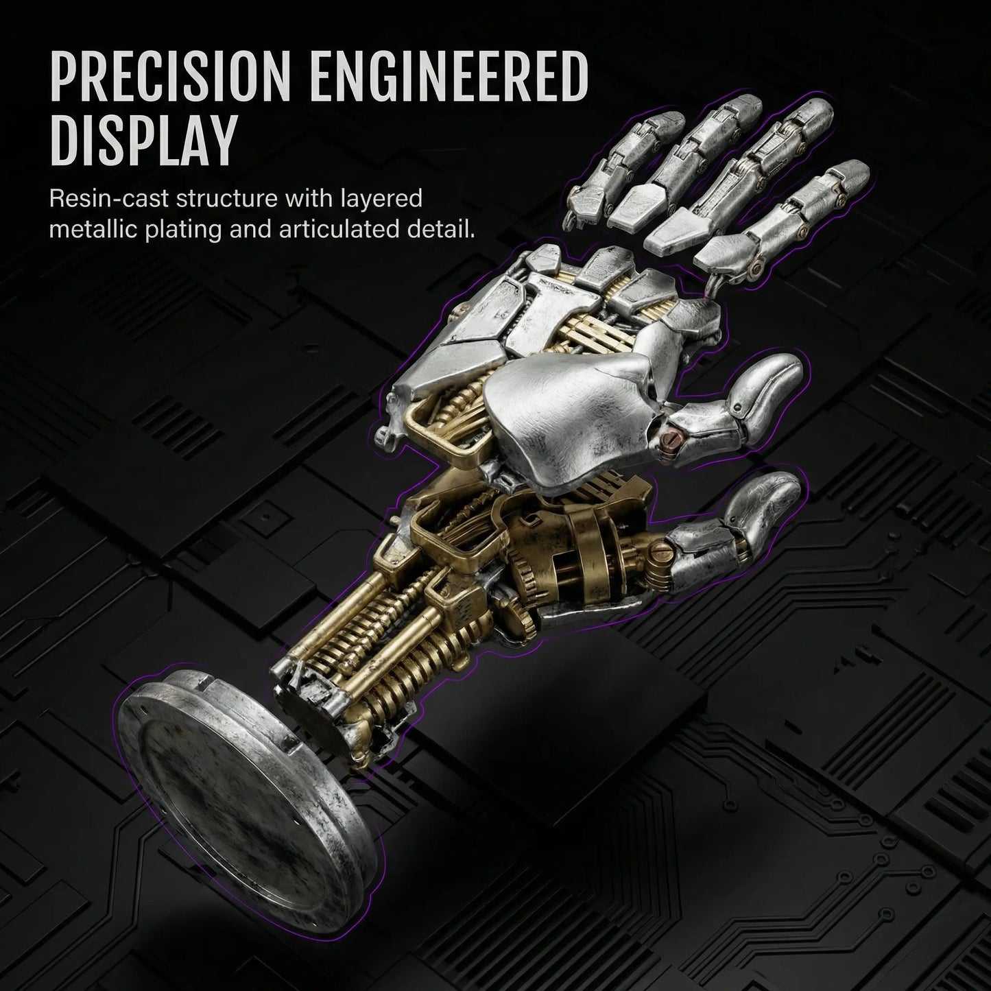 Cyberpunk Mechanical Hand Controller Stand – Gaming Controller, Headphone & Key Holder for Desk Setups