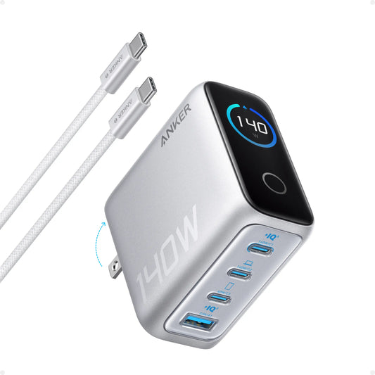 Anker 140W 4-Port GaN Smart Charger – Fast USB-C & USB-A Charging Station