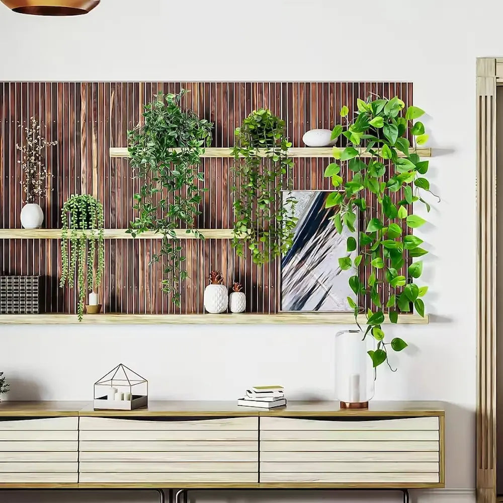 Artificial Hanging Plants Set – 4 Pack Realistic Faux Greenery for Desk Setups, Shelves & Home Décor