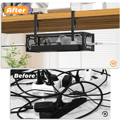 Under Desk Cable Management Tray – Premium Cable Organiser for Clean & Clutter-Free Desk Setups