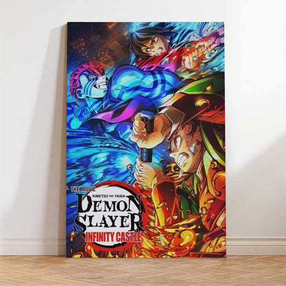 Demon Slayer Framed Canvas Wall Art, Premium Anime Print, UV-Protected Waterproof Canvas, Fade-Resistant Home & Gaming Room Decor