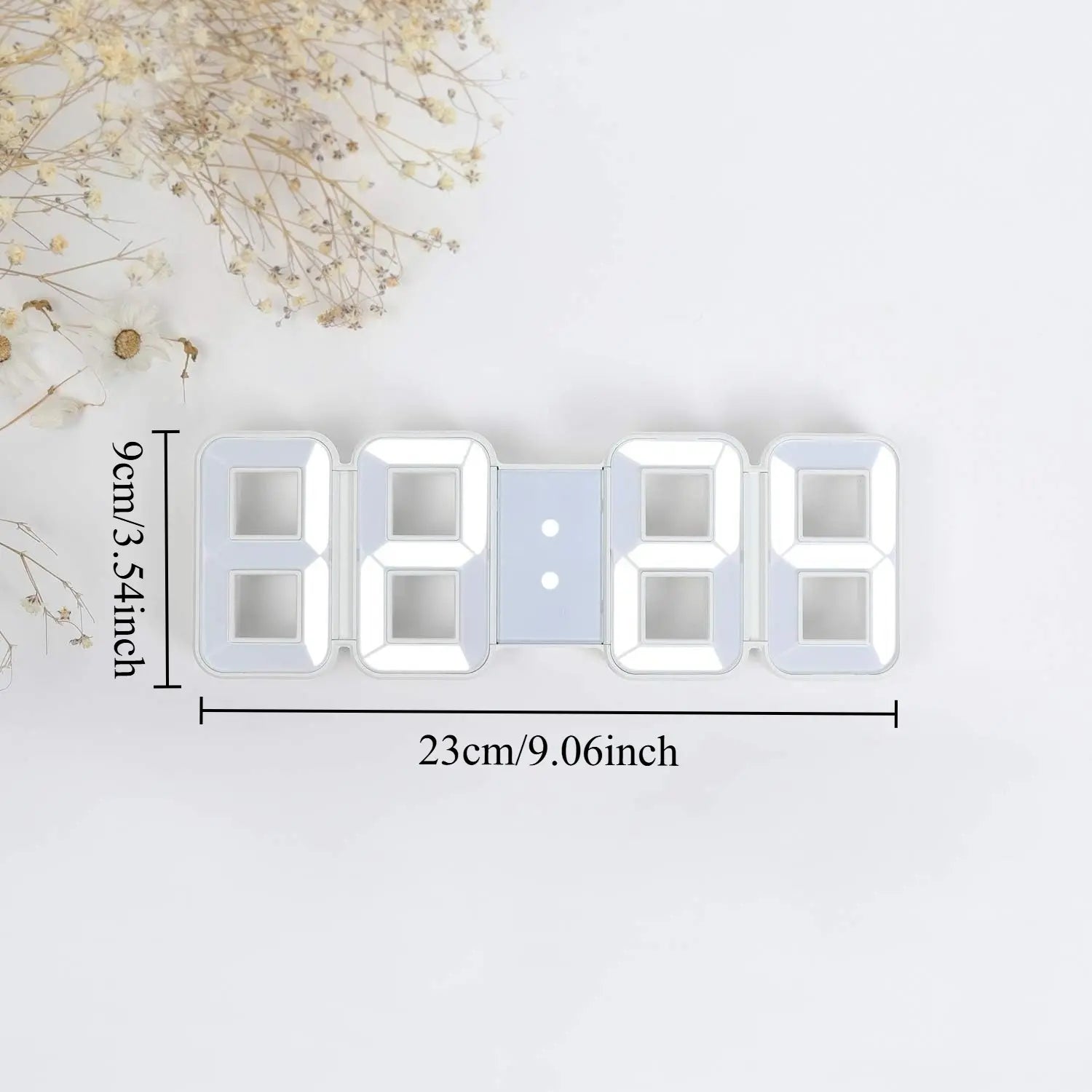 3D LED Digital Wall Clock – Adjustable Brightness Desk & Wall Clock with Date, Temperature & Alarm