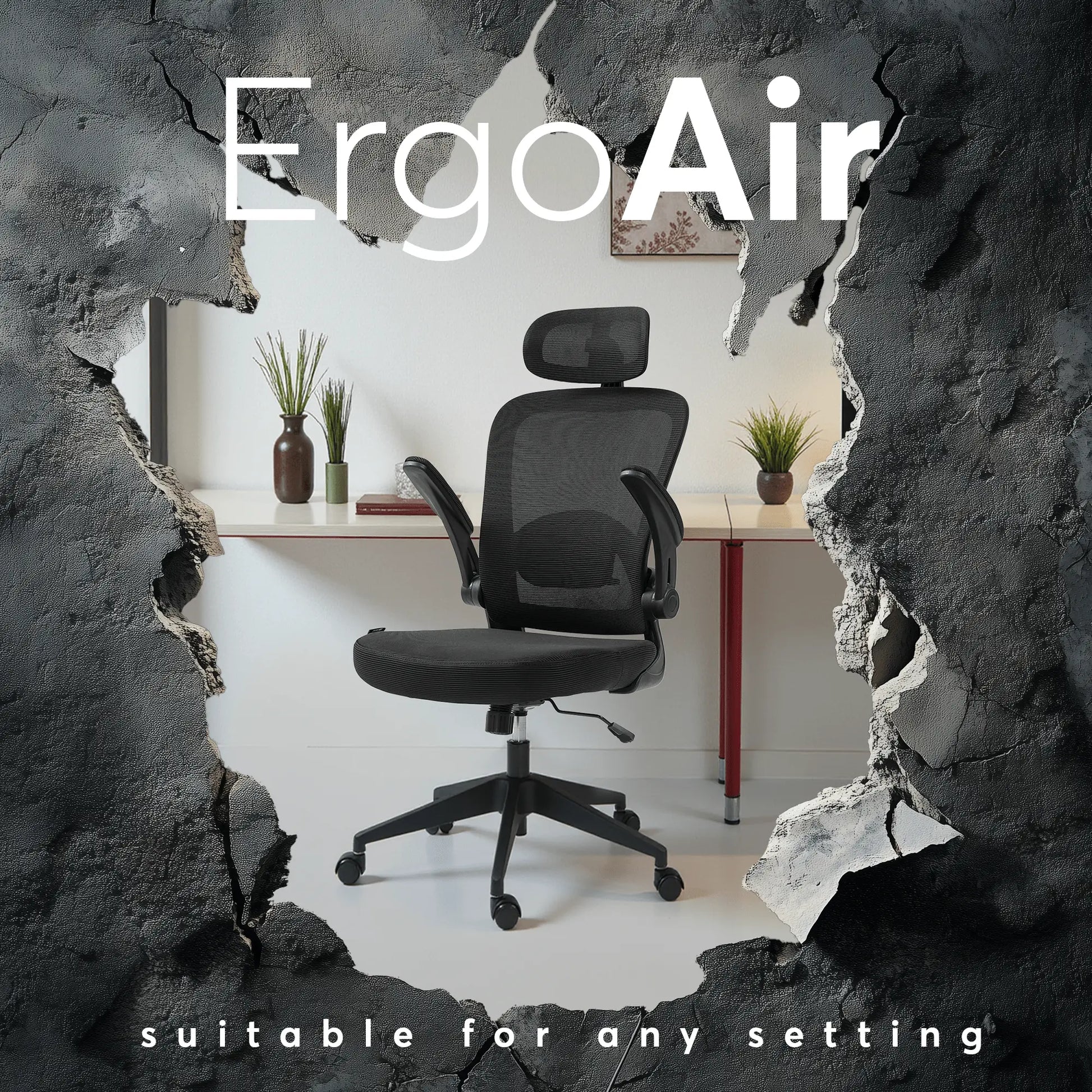 Ergonomic Mesh Office Chair – Adjustable Lumbar Support, Headrest & Flip-Up Armrests for Home Offices & Desk Setups