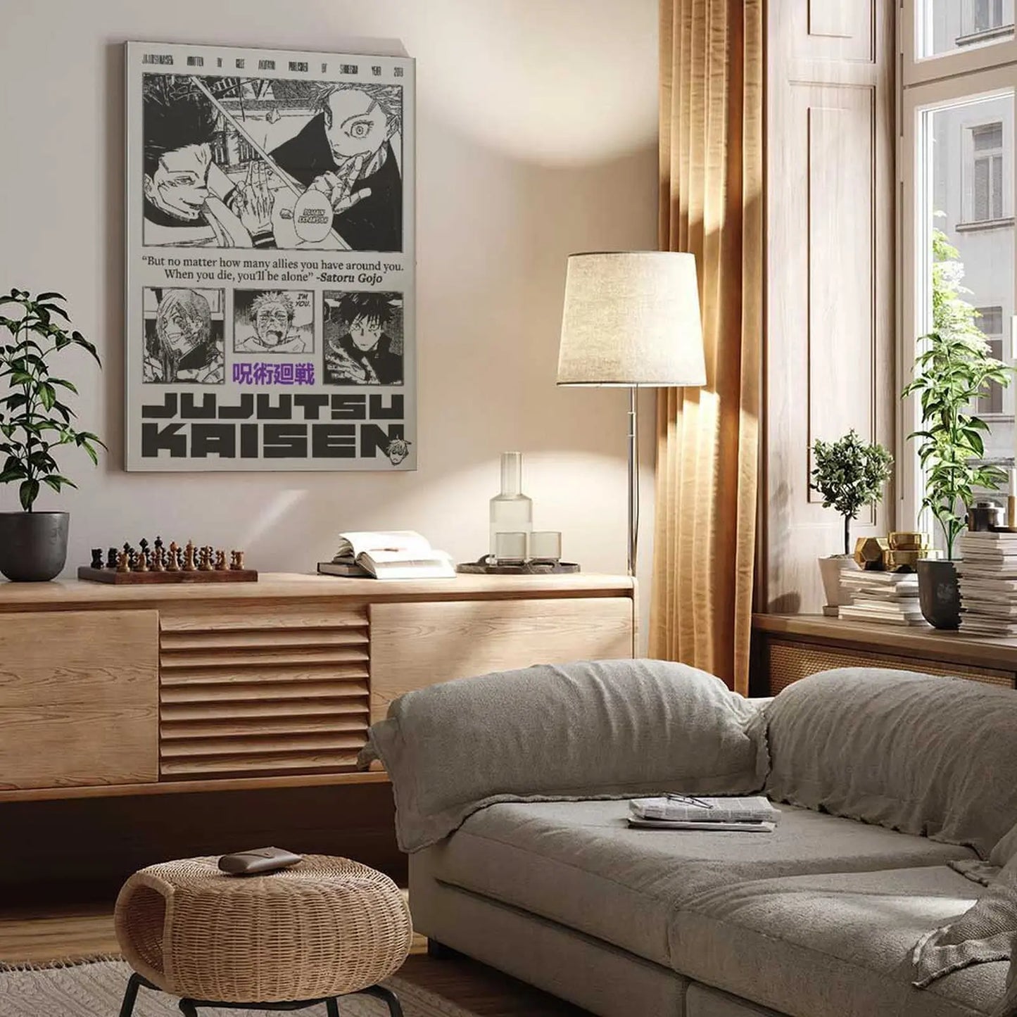 Jujutsu Kaisen Anime Wall Art – Premium Framed Poster for Bedrooms, Gaming Rooms & Desk Setups
