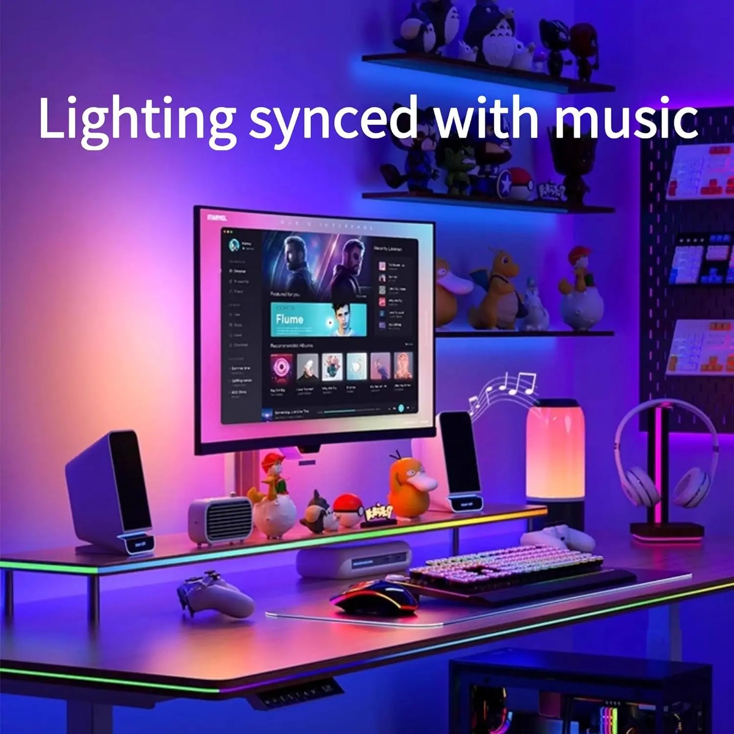 RGBIC LED Strip Lights – Smart App-Controlled USB LED Lights with Music Sync for Gaming & Desk Setups
