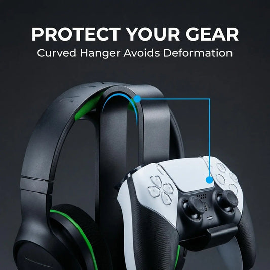 Gaming Headset & Controller Stand – Desktop Organiser for PS5, PS4, Xbox & Nintendo Switch Setups