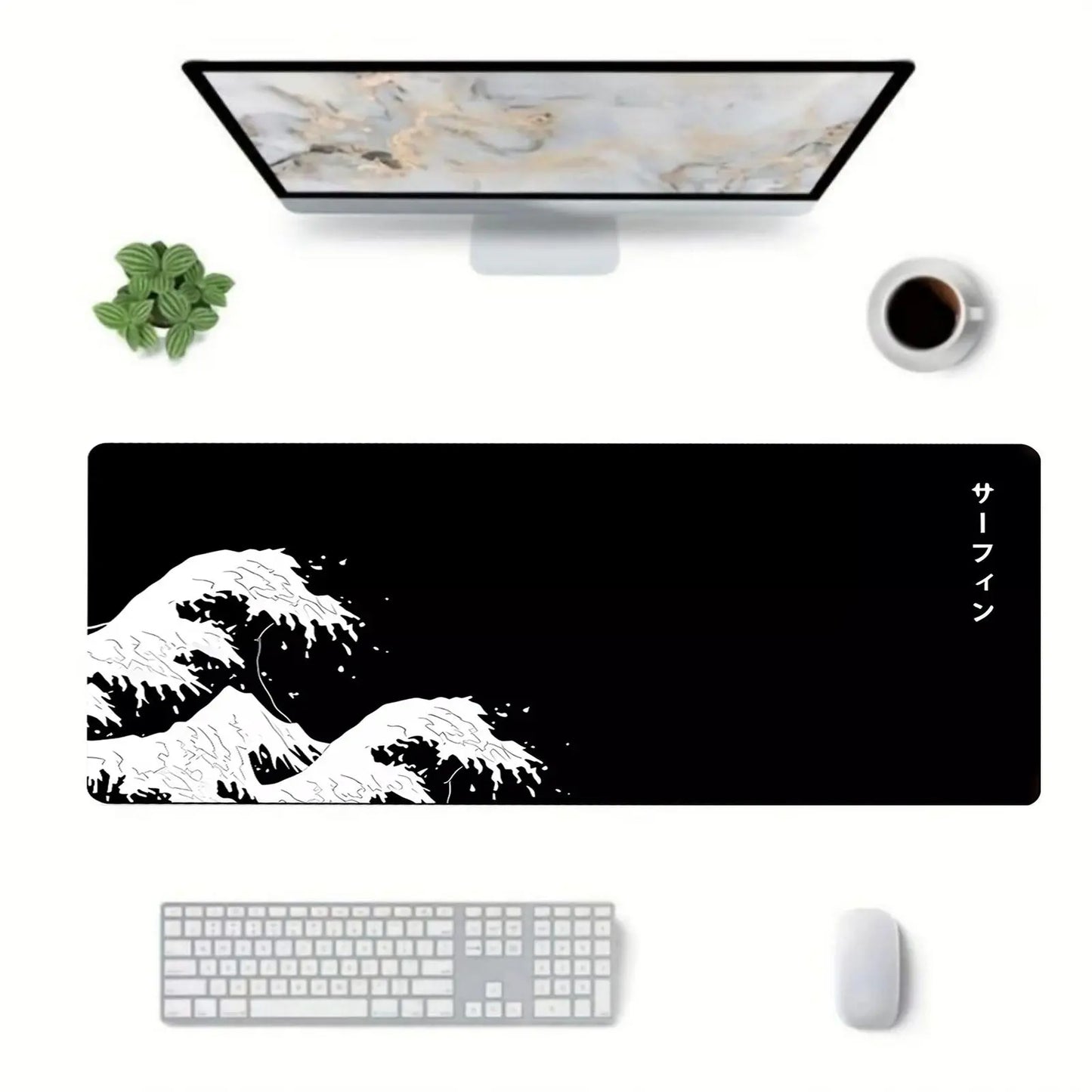 Wave Pattern Extended Desk Mat – Premium Non-Slip Gaming Mouse Pad