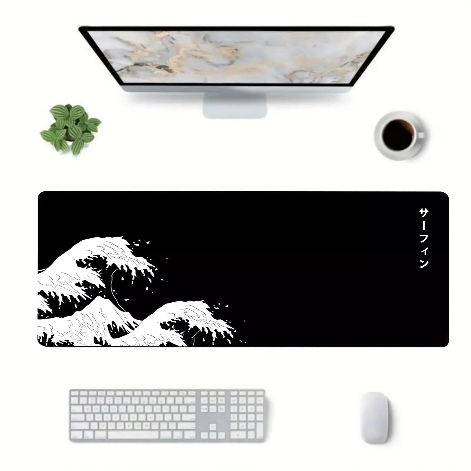 Wave Pattern Extended Desk Mat – Premium Non-Slip Gaming Mouse Pad