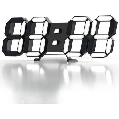3D LED Digital Wall Clock – Adjustable Brightness Desk & Wall Clock with Date, Temperature & Alarm