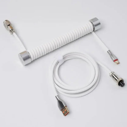 Gravastar Coiled Aviator USB-C Keyboard Cable – Premium Detachable Mechanical Keyboard Cable