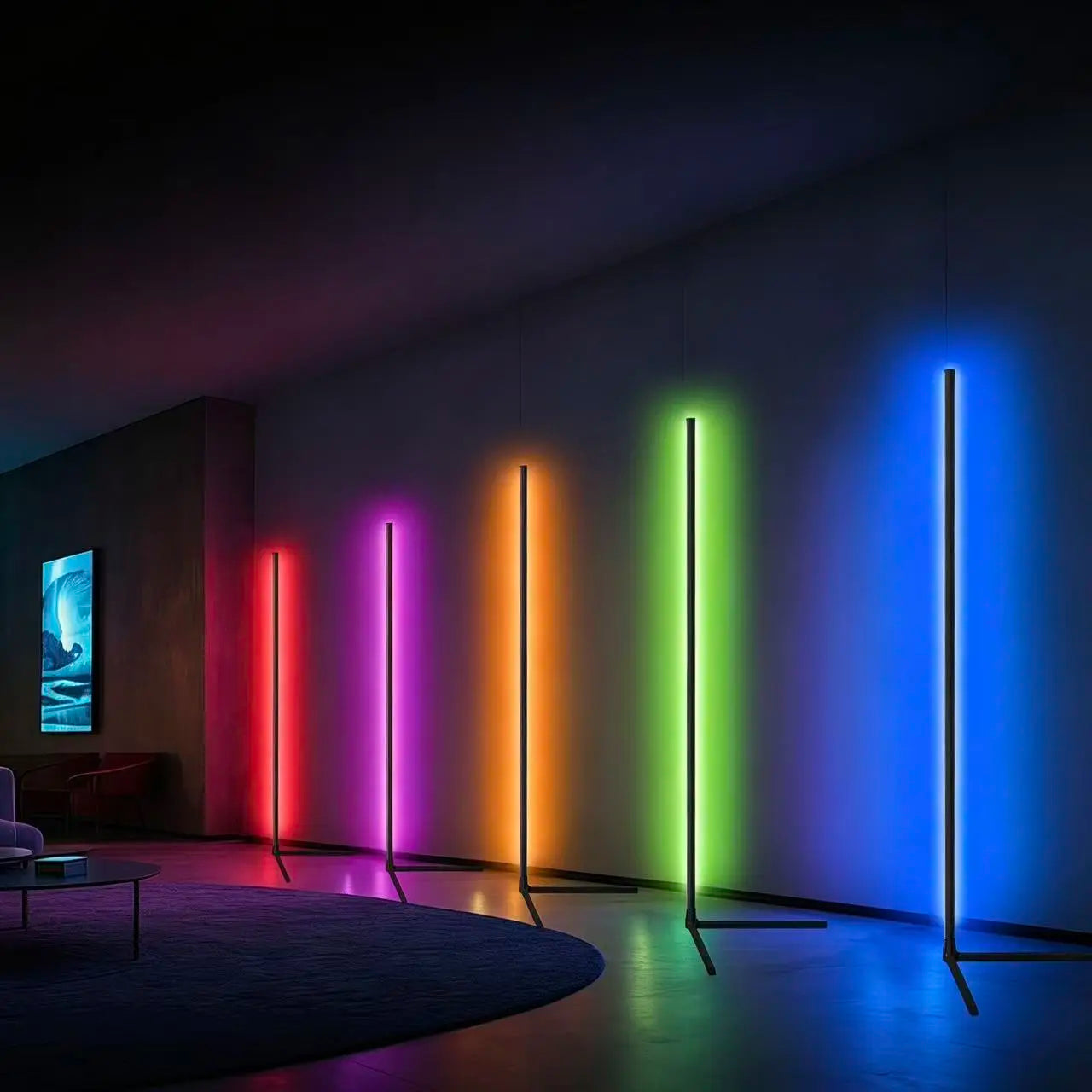 Smart LED Corner Floor Lamp, App & Remote Controlled RGB Light for Bedroom Corner Decor