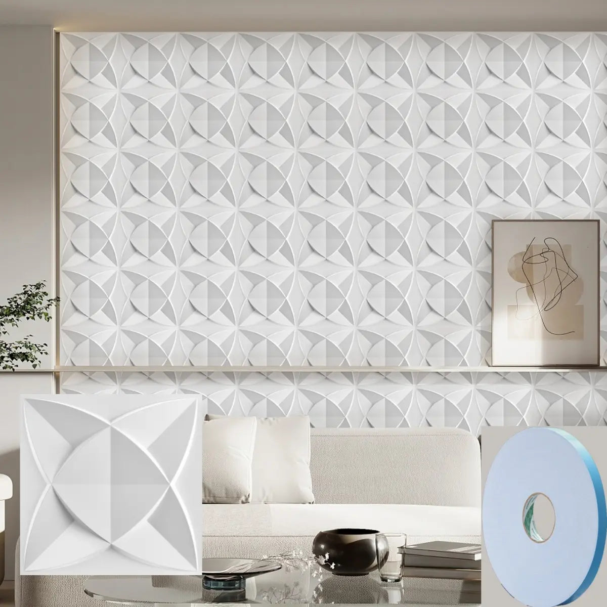 3D Diamond Wall Panels – Waterproof Geometric PVC Wall Tiles for Modern Home Décor