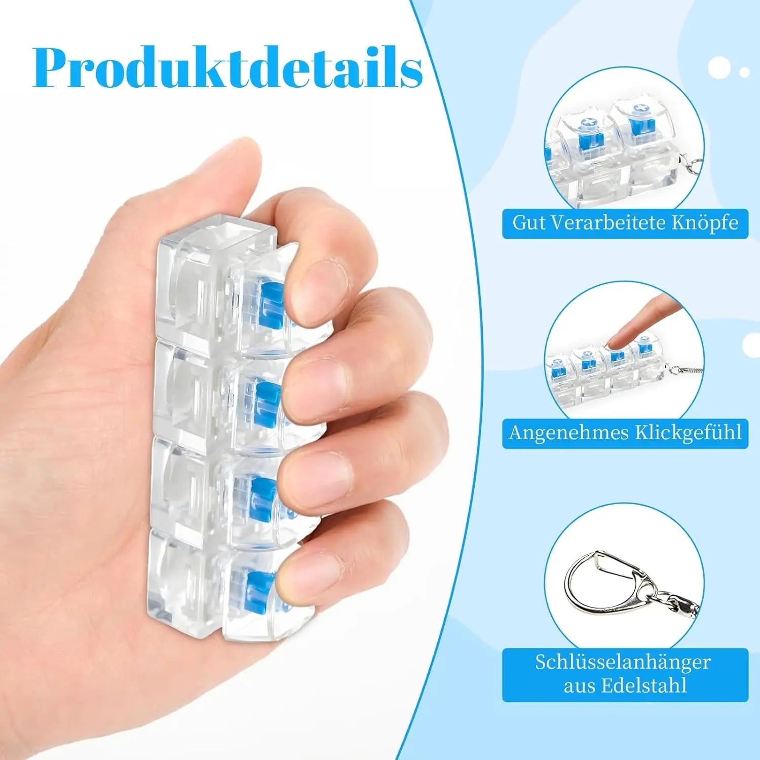 Mechanical Keyboard Clicker Fidget Toy – Portable Keyboard Keychain for Stress Relief & Desk Setups
