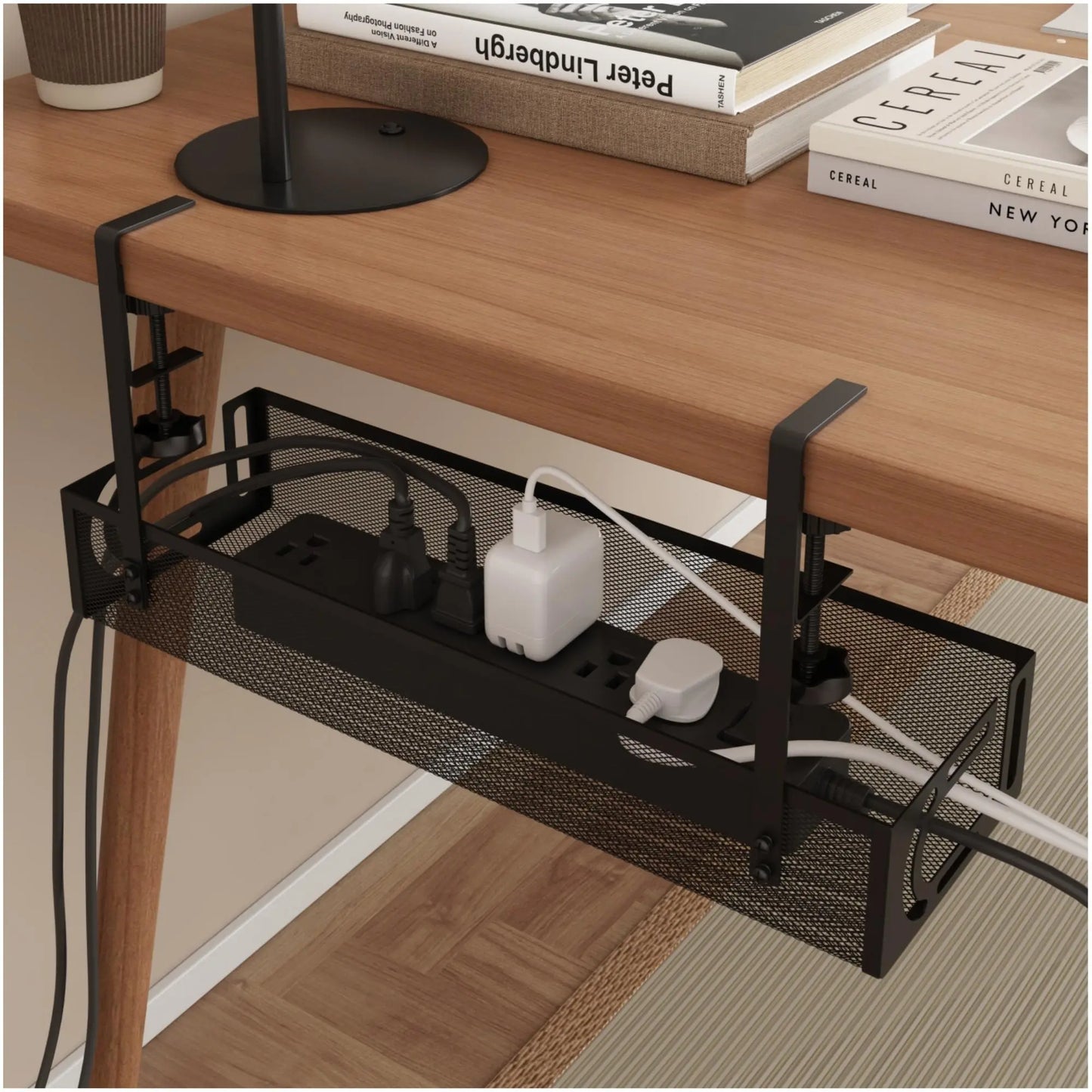 Under Desk Cable Management Tray – Premium Cable Organiser for Clean & Clutter-Free Desk Setups