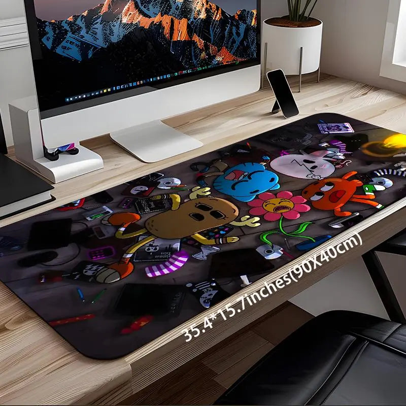 Cartoon Pattern Extended Desk Mat – Premium Non-Slip Gaming Mouse Pad