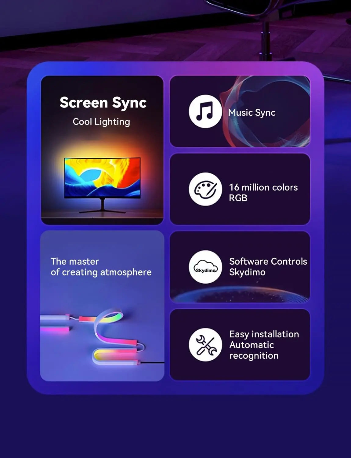RGBIC LED Strip Lights – Smart App-Controlled USB LED Lights with Music Sync for Gaming & Desk Setups
