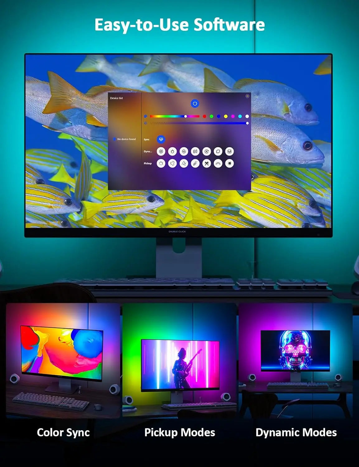 RGBIC LED Strip Lights – Smart App-Controlled USB LED Lights with Music Sync for Gaming & Desk Setups