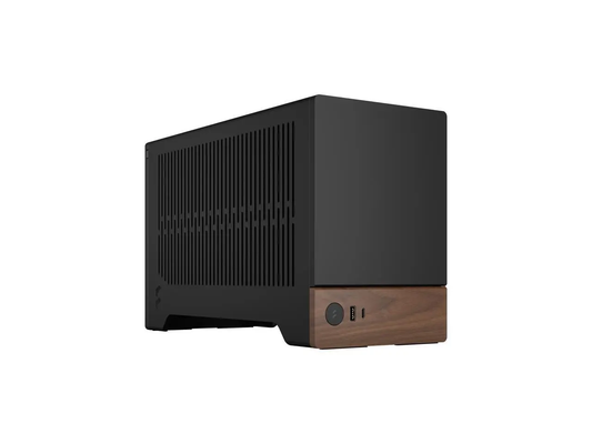 Mini-ITX PC Case with PCIe 4.0 Riser – Premium Small Form Factor Gaming Case with Aluminium & Walnut Design