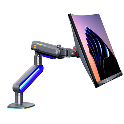 Premium RGB Gaming Monitor Arm – Heavy-Duty Aluminium Monitor Mount for 32–60" Ultrawide & Curved Monitors