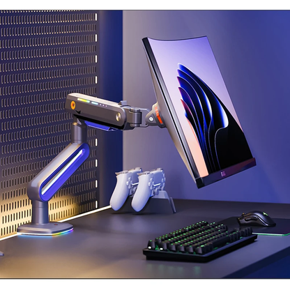 Premium RGB Gaming Monitor Arm – Heavy-Duty Aluminium Monitor Mount for 32–60" Ultrawide & Curved Monitors