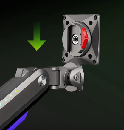 Premium RGB Gaming Monitor Arm – Heavy-Duty Aluminium Monitor Mount for 32–60" Ultrawide & Curved Monitors